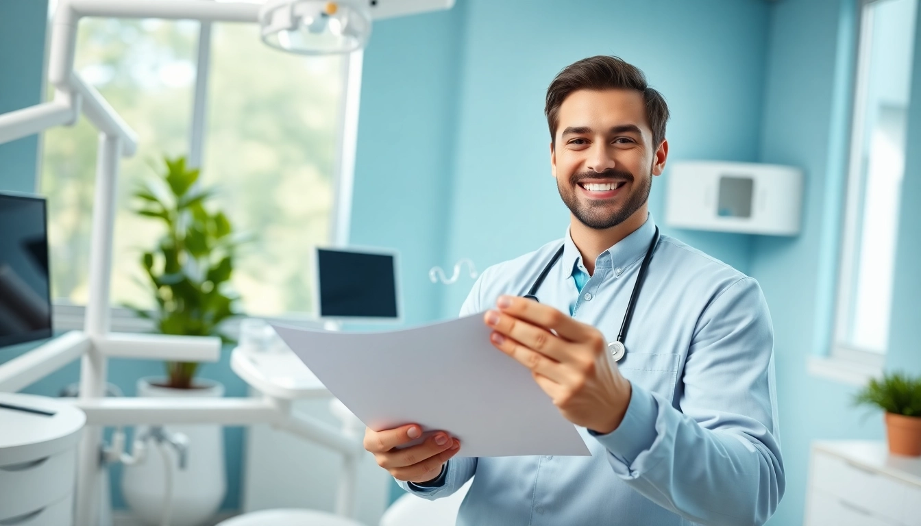 Oh my teeth 口コミ showing a friendly dentist with a patient in a modern dental clinic.