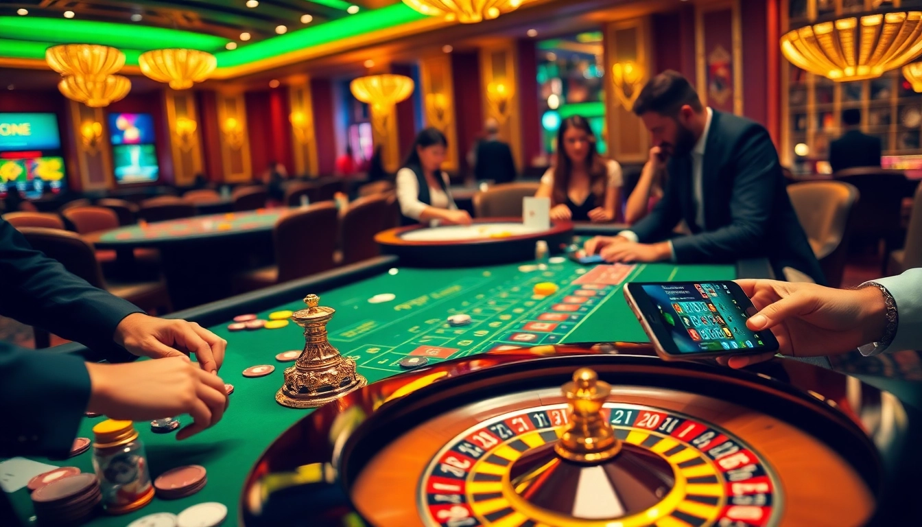 Experience the thrill of gambling at GG88, with players engaged at a vibrant roulette table and colorful chips.