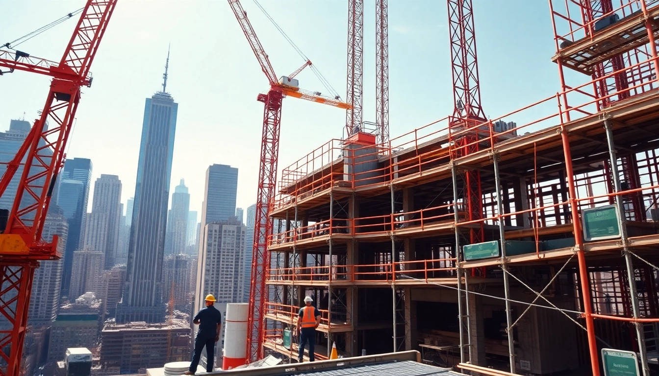 New York City Commercial General Contractor overseeing construction on a high-rise building.