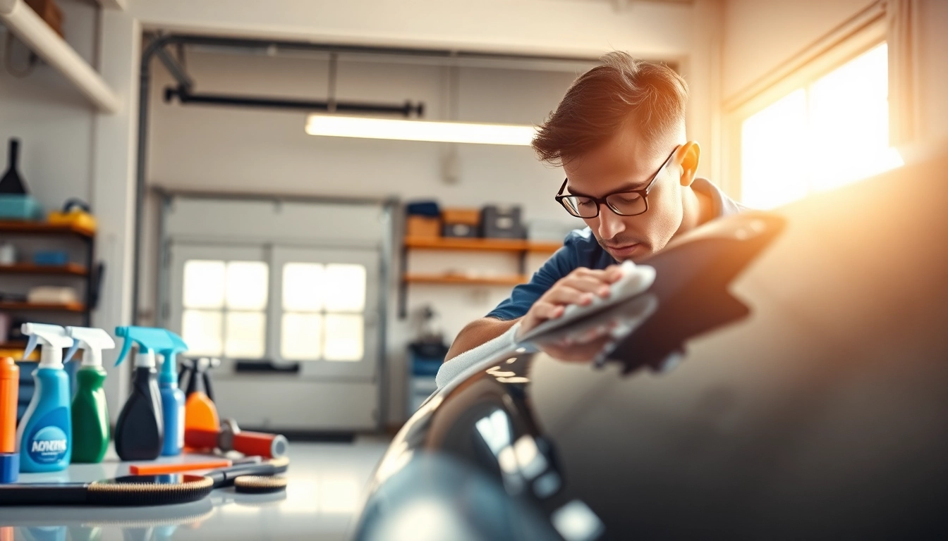 Expert car detailing Chattanooga service showcasing a polished vehicle in an inviting garage environment.