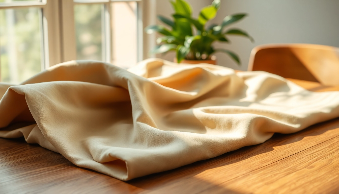 Katoen stof wassen: Stijlvolle presentatie van katoen stof met achtergrondelementen.