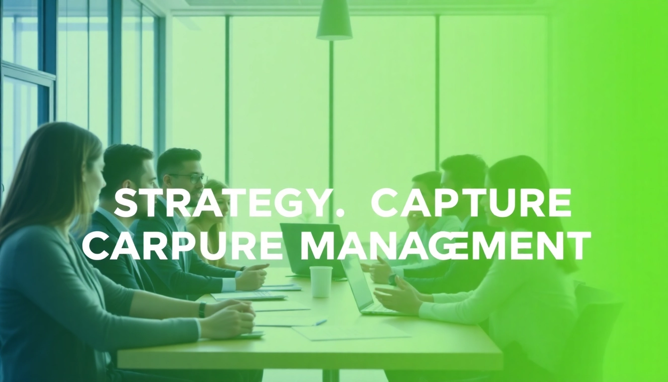 Team collaboration on Strategy Capture Management strategies in a professional setting.