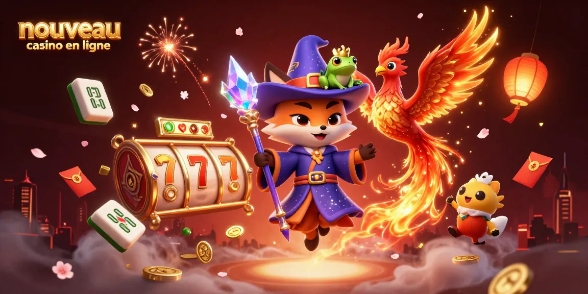 Visualisez un nouveau casino en ligne avec un renard magicien et des éléments de jeu captivants.