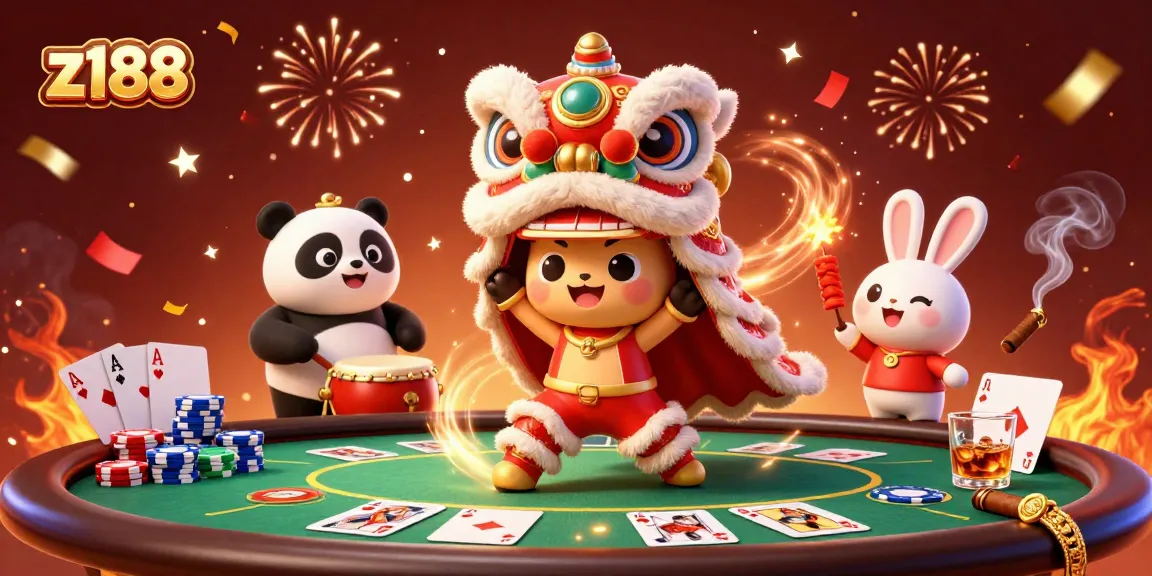 Experience z188 excitement with colorful characters in a vibrant casino scene full of action.
